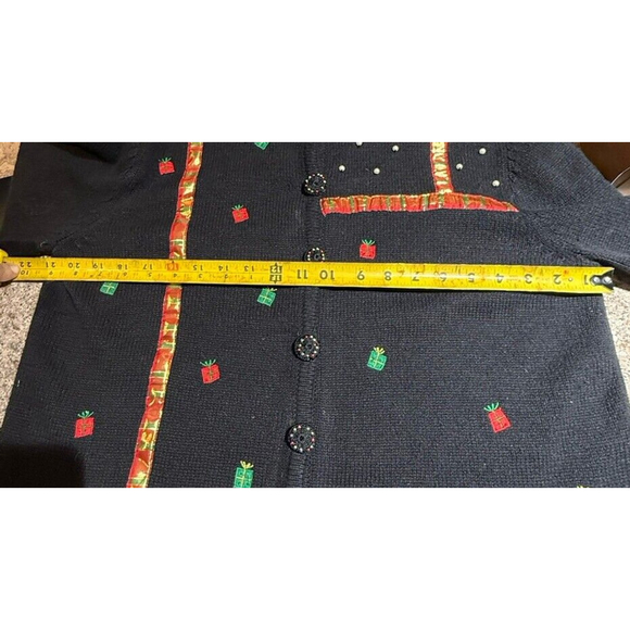 Designers Originals Studio Joy Christmas Holiday Cardigan Sweater Embellished - Picture 6 of 9